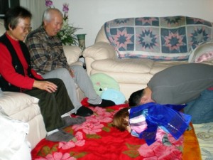 The Toddler and Daddy Paying Some Proper Respects