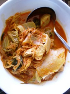 Kimchi Jjigae in a Bowl