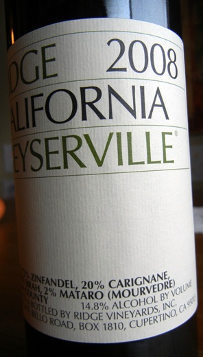 2008 Ridge Geyserville.