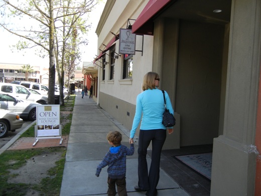 Walking around downtown.