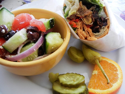Roasted vegetable wrap.