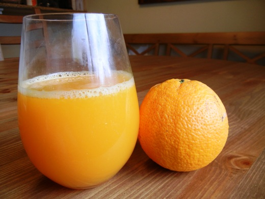 Fresh orange juice.
