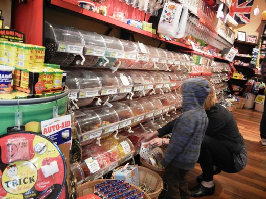 Checking out the goods.