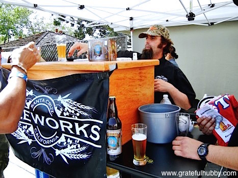 Mike Barker of Santa Cruz Ale Works and draft Hefeweizen Ale and IPA