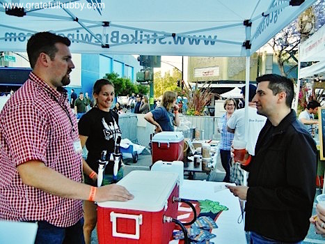 Drew Ehrlich and Jenny Lewis of Strike Brewing and Josh Santos of The San Jose Blog at the 2012 Better Brew Tasting Garden