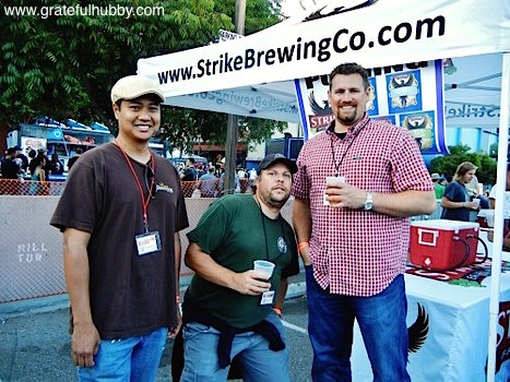 Peter Estaniel of BetterBeerBlog, South Bay brewmaster Steve Donohue, and Drew Ehrlich of Strike Brewing at the 2012 Better Brew Tasting Garden