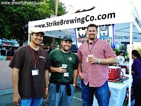 Peter Estaniel of BetterBeerBlog, South Bay brewmaster Steve Donohue, and Drew Ehrlich of Strike Brewing at the 2012 Better Brew Tasting Garden