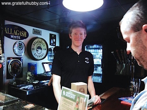 The spotlight shines on general manager Kevin Olcese at a recent Widmer pint night at Harry's Hofbrau in San Jose