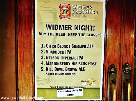 Widmer Brothers beer event at a recent pint night at Harry's Hofbrau