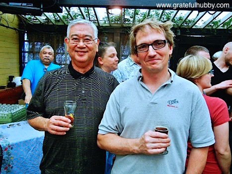 Ron Manabe and Peter Licht at the Hermitage Brewing Ale de Dieux biere de garde release party at Tied House in Mountain View