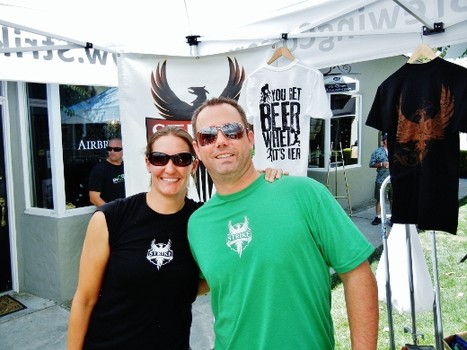 Strike Brewing Company's Jenny Lewis and Ben Lewis at a recent South Bay Beerwalk event.