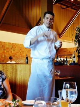 Executive Chef Mark Pettyjohn talking to guests at a previous brewmaster's dinner