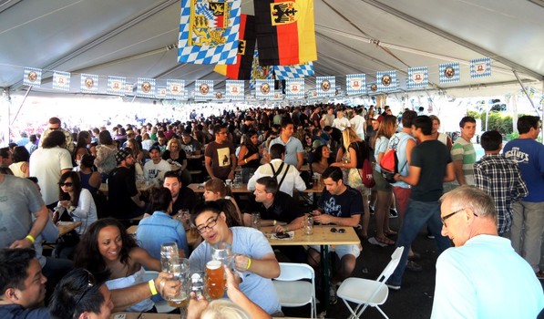Revelers at the inaugural Mountain View Oktoberfest