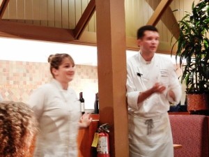Sous Chef Madison Montoto and Executive Chef Mark Pettyjohn from a previous brewmaster's dinner