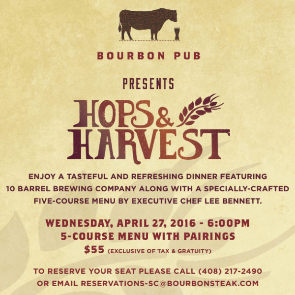 Michael Mina’s Bourbon Pub at Levi’s Stadium Presents Inaugural Hops & Harvest Beer Dinner