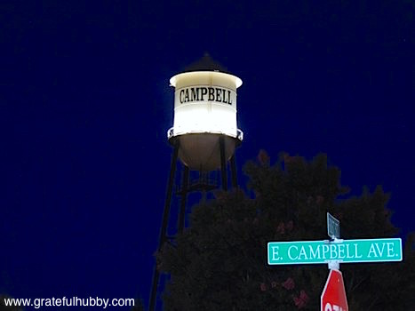 Ending the Beerwalk with a nice view of the Campbell water tower