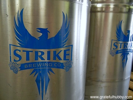 Strike Brewing Company kegs