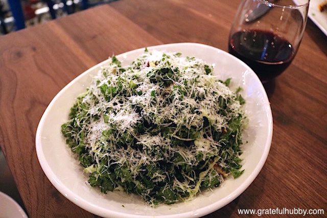 Kale Salad - cabbage / roasted garlic / walnuts / cranberries / Parmesan / parsley vinaigrette / chicken at Eureka! Cupertino