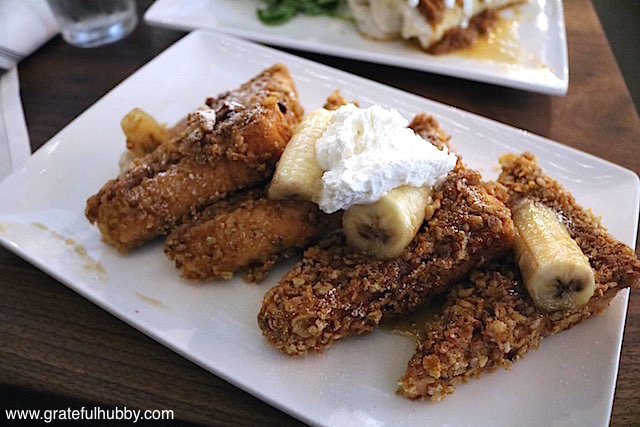 Bananas Foster Crunchy French Toast - pecans / spiced rum syrup / whipped cream