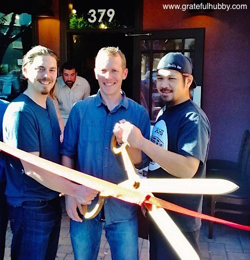 Liquid Bread Gastropub ribbon cutting ceremony with Executive Chef John Burke, owner Jordan Trigg and Bar Manager Larry Hoang