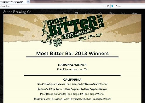 Most Bitter Bar 2013 Winners