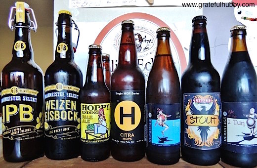 Bottled beers from South Bay's Gordon Biersch, Palo Alto Brewing, Hermitage Brewing, and Strike Brewing
