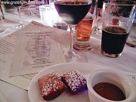 Fourth course - Imperial Russian Stout with cinnamon beignets (Mexican chocolate creme anglaise)