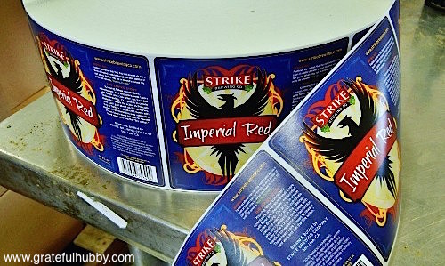 Strike Brewing Company Imperial Red labels