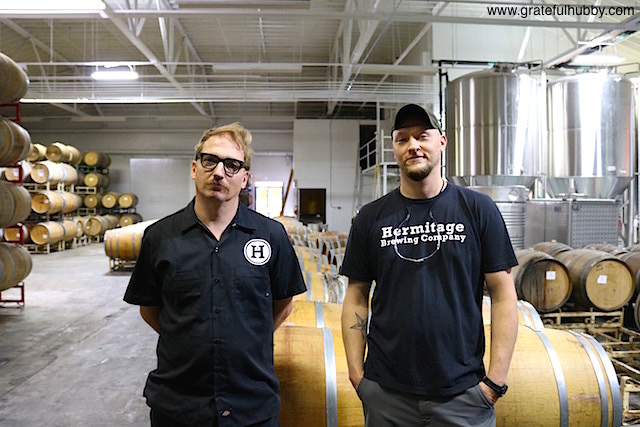Hermitage Brewing Company brewmaster Peter Licht (right) and head brewer and cellarmaster Greg Filippi