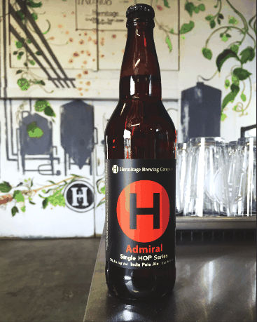 Hermitage Brewing Admiral Single Hop IPA, photo from Hermitage Brewing Company